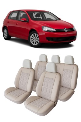 Set huse scaune auto piele alcantara Bej compatibile VW Golf 6 (2009-2014) foto