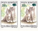 ROMANIA 2001 LP 1564 PUI DE ANIMALE 94 SUPRATIPAR MOUSE PERECHE SERII MNH