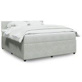 VidaXL Pat box spring cu saltea, gri deschis, 180x200 cm, catifea 3290106