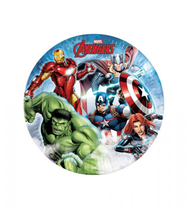 Set 8 farfurii din carton pentru petrecere, Avengers Infinity, 23cm