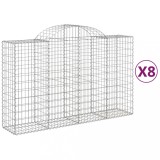 Cumpara ieftin Cosuri gabion arcuite 8 buc, 200x50x120/140 cm, fier galvanizat