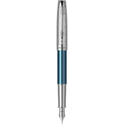 Stilou Parker Sonnet metal blue penita aur foto
