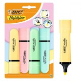 Set 4 evidentiatoare cu varf modular, Bic, Pastel