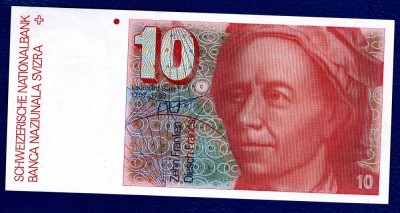 (11) BANCNOTA ELVETIA - 10 FRANCS ND (1979-1992), A 6-A EDITIE, STARE AUNC/UNC foto