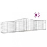 Cumpara ieftin Cosuri gabion arcuite 5 buc, 400x50x80/100 cm, fier galvanizat