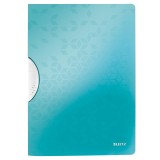 Dosar cu clip Leitz Wow ColorClip PP turcoaz metalizat