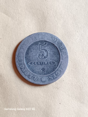 5 centimes 1862 belgia cupru nichel foto