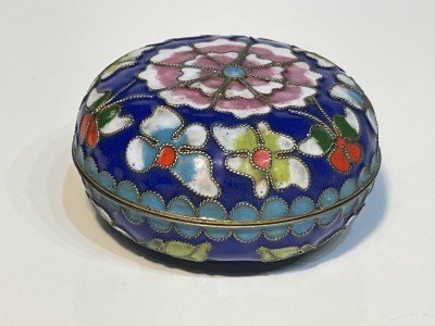 Bomboniera din cloisonne, alama cu email, jumatatea secolului 20 foto