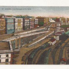 FV3-Carte Postala- ALGERIA - Les Rampes et la Gare, circulata