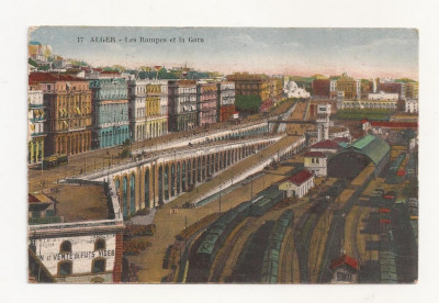 FV3-Carte Postala- ALGERIA - Les Rampes et la Gare, circulata foto