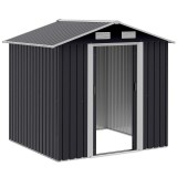 Casuta/magazie/sopron de gradina pentru depozitare unelte, otel, negru, 195x153x188 cm