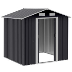 Casuta/magazie/sopron de gradina pentru depozitare unelte, otel, negru, 195x153x188 cm