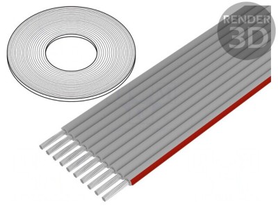 Cablu Bandă 1mm Litat Cu 10x28AWG PVC Gri foto