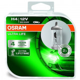 Set 2 buc becuri auto OSRAM H4 12V 60/55W ULTRA LIFE