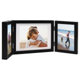 VidaXL Ramă foto triplă, colaj, negru, 22x15 cm + 2x (10x15 cm)