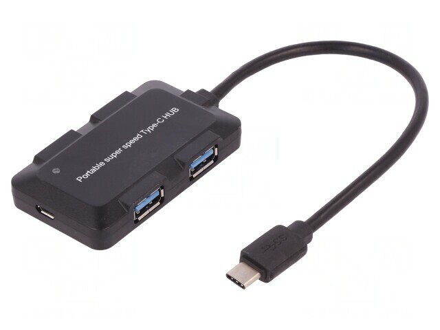 Hub USB 4 Porturi USB A și USB C Negru 10Gbps 0,2m