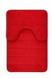 Set 2 covorase de baie rosii, antiderapante si absorbante, 80x50/50x40 cm