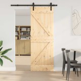 vidaXL Ușă glisantă NARVIK Natural și Negru 70 x 210 cm (152,5 cm) 3445203