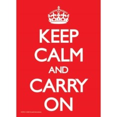 Keep Calm and Carry On (Red) Postcard, Pyramid