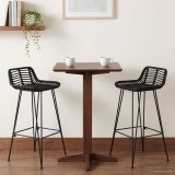 vidaXL Scaun de bar 2 pcs Negru 44 x 46 x 91 cm Rattan și oțel 42033205