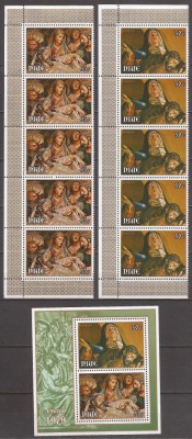 NIUE 1979 PICTURA PASTE ( serie dantelata x 5 + bloc dantelat) MNH foto