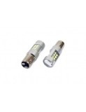 Set 2 bec led auto P21/5W (BAY15D) cu 24SMD cu lupa 12v/24v 800lm alb, Amio