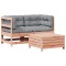 Set mobilier de gradina cu perne, 3 piese, lemn masiv douglas