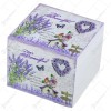 Cutie de bijuterii muzicala din lemn cu capac oglinda 10&times;10 CM &ndash; Lavender/Roaba decor
