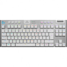 Tastatura Gaming Mecanica Logitech G915 TKL LIGHTSPEED Wireless GL Tactile, USB/Bluetooth, iluminare RGB (Alb)