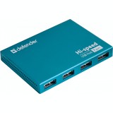 Hub USB Defender Septima Slim, 7 x USB 2.0, Bleu