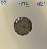 773 Colombia, Columbia 2&frac12; Centavos 1881, KM#179, an unic