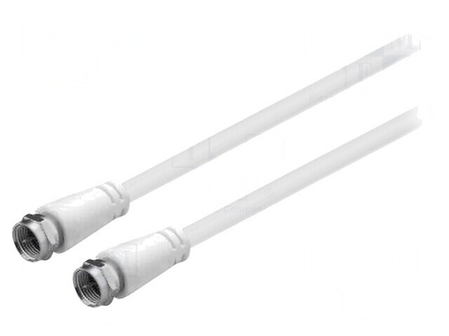 Cablu Coaxial 75&Omega; 3m PVC Alb F-Mufă