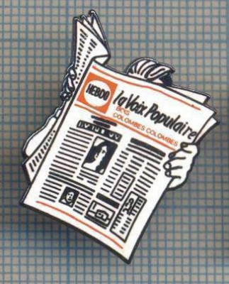 AX 501 INSIGNA ZIARISTICA -,,HEBDO&amp;quot; LA VOIX POPULAIRE -JURNALISTICA , PRESA foto