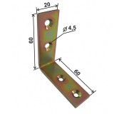 Coltar metalic dreptunghiular 60x60mm