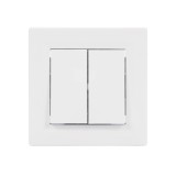 Intrerupator dublu Schneider Electric Asfora EPH0300121, incastrat, rama inclusa, alb