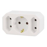 Priza Schuko EMOS, 1 Schuko Tata, 2 Euro Mama, 2500W, 250V, 10A, Protectie Copii