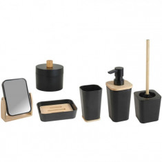 Set 6 accesorii pentru baie- Negru Mat