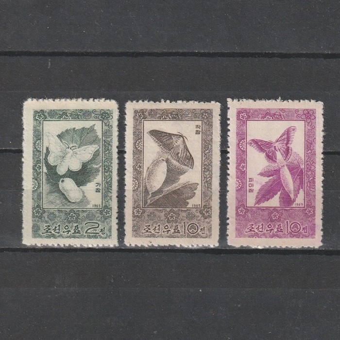 Sericultura LP 639-641 (Scott) Coreea de Nord 1965