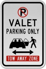 Valet Parking Only Tow Away Zone Sign foto