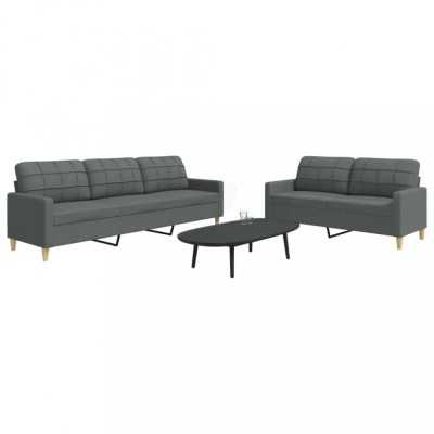 Gossi set de canapele, 2 piese, gri inchis, material textil foto