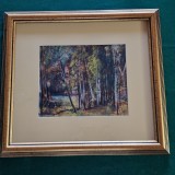 CONSTANTIN TOFAN - PEISAJ PADURE anii '90, - pastel