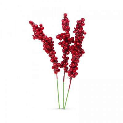 Decor de Craciun - fructe de padure rosii - 8 cm - 6 buc/pachet foto