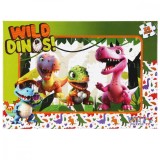 Puzzle Witty Puzzlezz, Dinozaurul roz si prietenii sai, 35 piese
