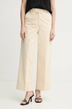 Day Birger et Mikkelsen pantaloni de bumbac Jade culoarea bej, lat, high waist, DAY65243696