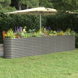 vidaXL Strat &icirc;nălțat grădină gri 332x40x68cm oțel vopsit electrostatic