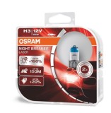 SET 2 BECURI 12V H3 55 W NIGHT BREAKER LASER NEXTGEN +150% OSRAM