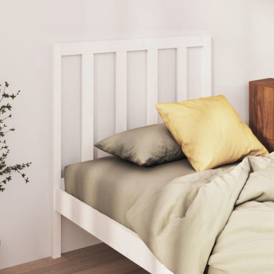 Tăblie de pat, alb, 96x4x100 cm, lemn masiv de pin foto