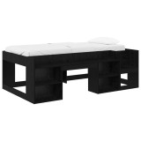 vidaXL Cadru de pat pentru copii cu depozitare Stejar Negru 3422628