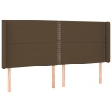 Cumpara ieftin Tablie de pat cu aripioare maro inchis 183x16x118/128 cm textil