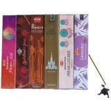 Kit 60 Betisoare Parfumate Spiritual Mix, Cadou Suport Brocuta Testoasa